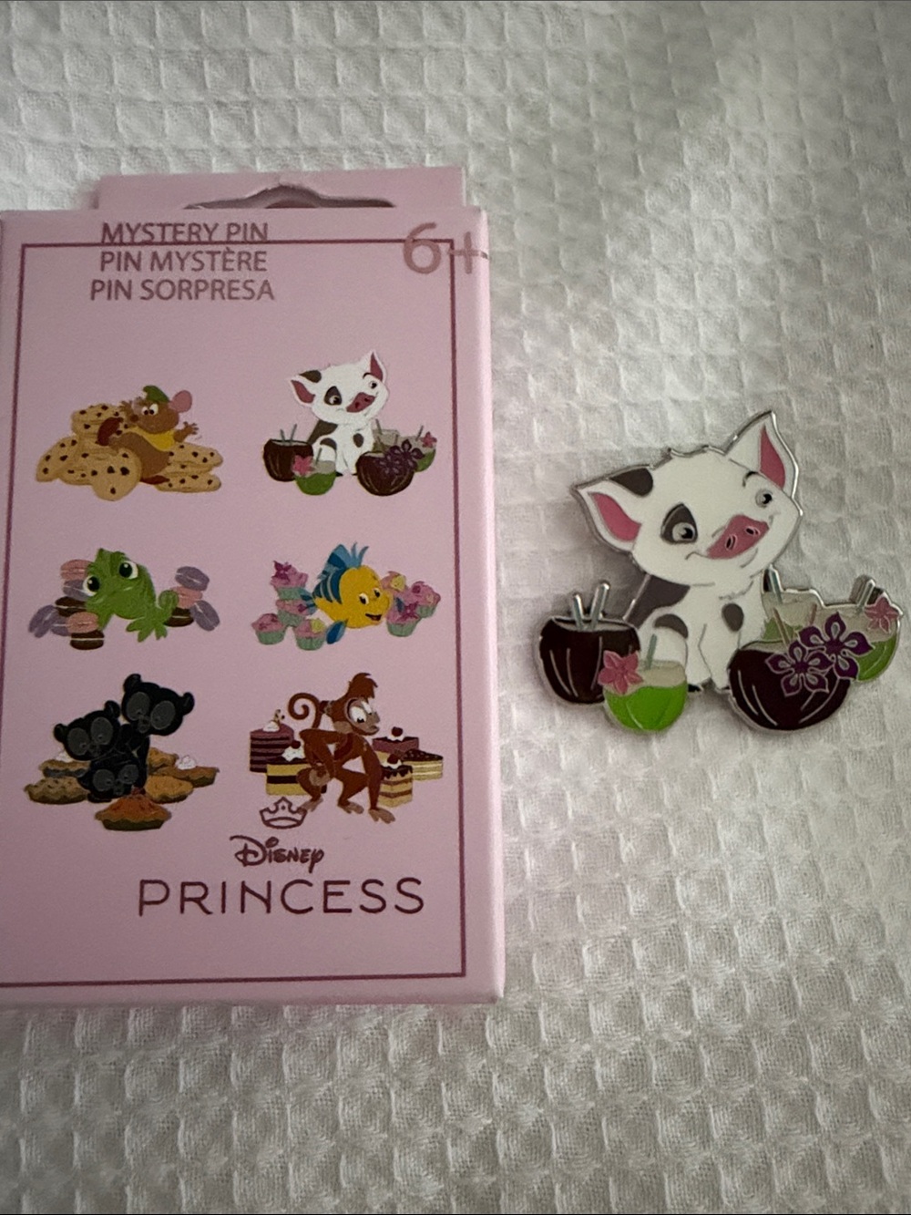 Loungefly Disney Pua Pig Enamel Pin - White, Pink, Black, Green